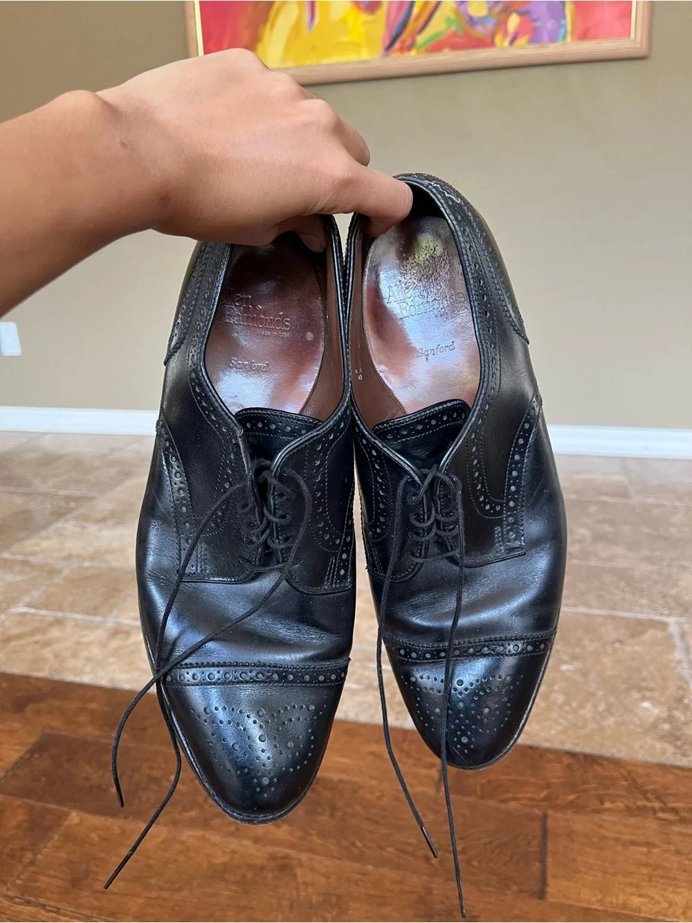 Classic Men's Black Leather Cap-Toe Oxfords